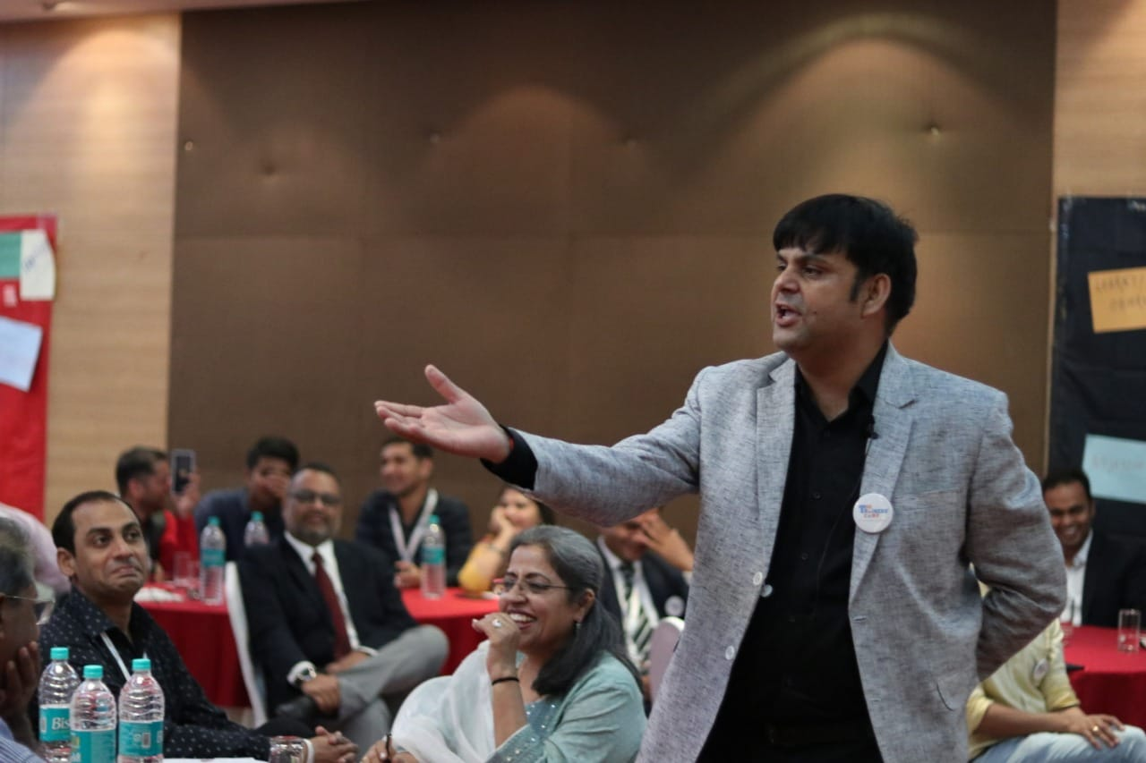 Amar Choudhary addressing an audience